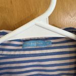J. McLaughlin  Women's Medium Button Down Blue And Pink‎ Stripe Cotton Blend Photo 2