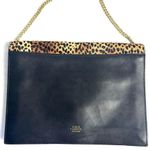 Vince Camuto Black Leopard Print Leather Shoulder Bag Clutch Photo 2