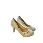 Elegant Silver Rhinestone High Heels Womens Size 6.5 midheel Silver Photo 3