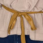 Ella Blue Blouse With Dolman / Batwing Sleeves Tan Belted Size Large Photo 1