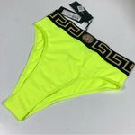 Versace Logo Greca Border Bikini Bottoms Waistband Briefs Acid Yellow Size 3 IT Photo 8