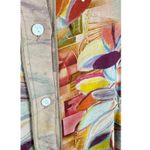 Radzoli Artsy Floral Button Up Collared 3/4 Roll Tab Sleeve Tunic Dress Size S Photo 3