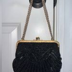 La Regale Black Beaded Vintage Evening Purse with Gold Chain Black Photo 0