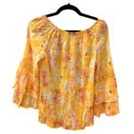 Unique spectrum Women’s  Yellow Floral Boho Peasant Top Size S Photo 1