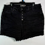 Torrid NWT Denim Shorts Black Wash Button Fly Frayed Hem Festival Plus Size 14 Photo 0