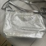 Michael Kors Michael  silver metallic snake printed handbag glam retro Photo 4