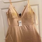 Windsor  Gold Satin stretch Dress Photo 2