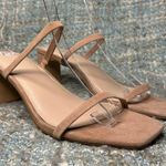 FARYL by Farylrobin Analisa Suede Heeled Sandals in Natural Tan Size 9 Photo 4