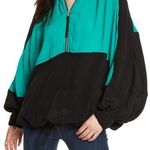 Free People Teal Colorblock Pullover Jacket Photo 0