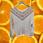 Moon River ‎ Knit V Neck Sweater with Collar Design Size Medium Photo 1