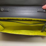 Vera Bradley Laser-Cut Faux Leather Gray & Yellow Tote Bag & Clutch Photo 8