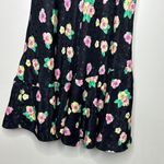 Vintage 90s 1990s Black floral slip dress medium lingerie negligee Photo 4