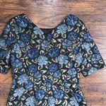 Brooks Brothers  • floral brocade sheath dress blue gold metallic black fitted Photo 10