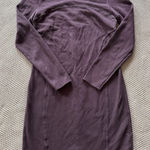 Athleta ‎ Women’s Illusion Body Con Dress Brown Zip Back Long Sleeve Sz Small Photo 0