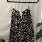 Betsey Johnson  Retro Floral Mini Slip Dress Navy Bow Photo 1