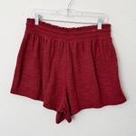 Aerie [] Red Endless Summer Shorts Summer Burgundy Lounge Sweatshorts Sz Medium M Photo 2