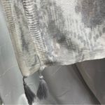 J. Jill Linen Artsy Poncho‎ One Size Coastal Clean Girl Beachy Boho Fringe Gray Photo 5