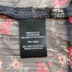 Torrid  Babydoll Chiffon Lurex Crochet Lace-Up Sheer Blouse, Black Red Floral, 1X Photo 13