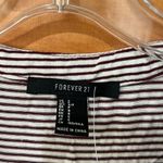 Forever 21 Short Sleeve V Neck Lace Up Striped Shirt NWT Photo 2