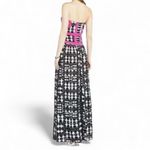 BCBG Max Azria Gracely Maxi Cocktail Dress Strapless Black White Size 4 Photo 1
