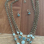 Necklace and earrings layers set Gold Photo 0