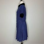 Olivaceous  100% Silk Blue Button Down Short Sleeves Dress, Sz Large Photo 3