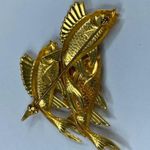 Premier Designs Womens Three Fish Brooch Fins Rhinestone Eyes Textured Details Photo 15