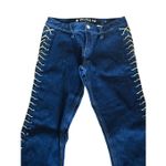 Mudd NEW YO VTG Y2K 90's Lace Up Flare Dark Denim Jeans Boho Pants Size 7 Photo 3