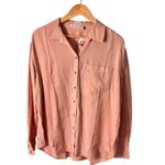 Calvin Klein Jeans  Large Pink Button-Down Shirt Pocket Long Sleeves Lyocell NWT Photo 11