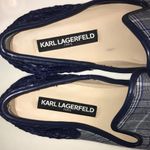 Karl Lagerfeld Paris Women’s Carly Plaid Fabric Floral Embroidered Slip-On Shoes Photo 4