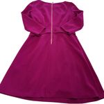 Harper Rose Dress Womens 4 Magenta Fit & Flare 3/4 Sleeve Pleated Exposed Zip Pink Photo 1