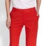 Kate Spade NWOT  Jackie Bow Lacquer Red Straight Leg‎ Cropped Trouser Pants Photo 1