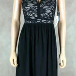 Juniors' Glitter Lace Black Mini Party Dress NWT 1/2 Size undefined Photo 0