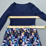 NWT S.DEER Concept Tiered Dress Womens S Butterfly Print Long Sleeves Skirt Blue Photo 2
