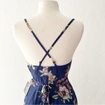 Lulus Always There For Me Navy Blue Floral Print Wrap Maxi Dress NWT | XS Photo 9
