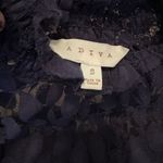 Brand NWOT classy ADIVA medium high neck NAVY lace shirt SIZE SM Photo 2