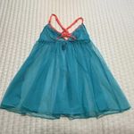 Victoria's Secret Victoria’s Secret Sheer Blue Coral Neon Lace Mesh Babydoll Lingerie Sz S Small Photo 0