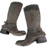 FREEBIRD by Steven Irish Tall Leather Riding Boots Triple Buckle Strap 6 Brown Photo 7