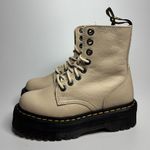 Dr. Martens  Jadon III Leather Platform Combat Boots in Vintage Taupe Pisa Photo 5