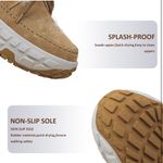 Camel Genuine Suede Faux Fur Lined Lace Photo 2