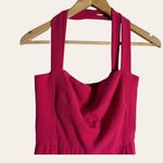 Black Halo Bene Crisscross Cropped Pink Jumpsuit Size 4 Photo 5