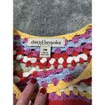 David Brooks Multicolor‎ Striped Sweater With Crocheted Neckline Long Sleeves PM Pink Size undefined Photo 3