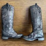 Paola Ferri Grey Black Distressed Suede Studded‎ Moto Motorcycle Boots 39 Gray Size 8 Photo 3