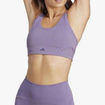 Adidas NWOT Coreflow Luxe Studio Medium-Support Bra shadow violet purple small Photo 0