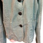 Mossimo Women's Corduroy SZ L Blazer Jacket Cotton 3 Button Teal Collar Preppy Green Size L Photo 3