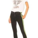 Rag and Bone NWT Mazie Black Lime Tuxedo Stripe Skinny Jeans Size 24 Photo 0