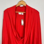Chico's  3 Zenergy Top Womens XL Orange Red Raquel Surplice Wrap Draped Jersey New Photo 1