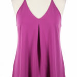 Banana Republic  Halter Neck Tank Top Purple Flowy Pleated Vacation Resort Large Photo 0