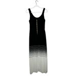 Vince Camuto  Chiffon Overlay Tank Maxi Dress Size Medium Black White Sleeveless Photo 5