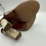 Tory Burch  Beige Suede Open Toe Gemini Link Slingback Heels Women's 8M Photo 5